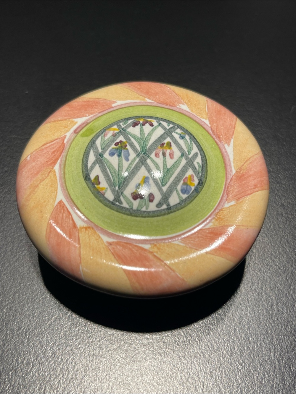 Mackenzie-Childs Bearded Iris Round Drawer/Cabinet/Door Pull/Knob